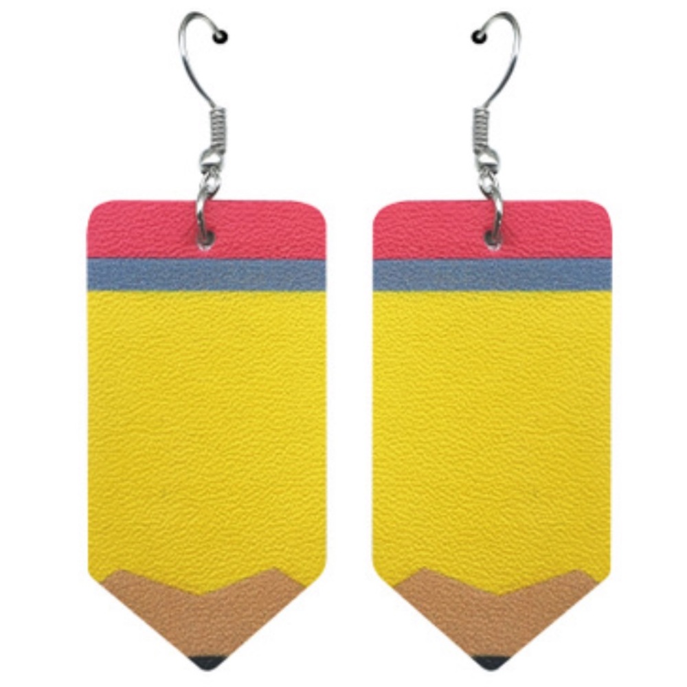 Faux Leather Pencil Shaped Earrings